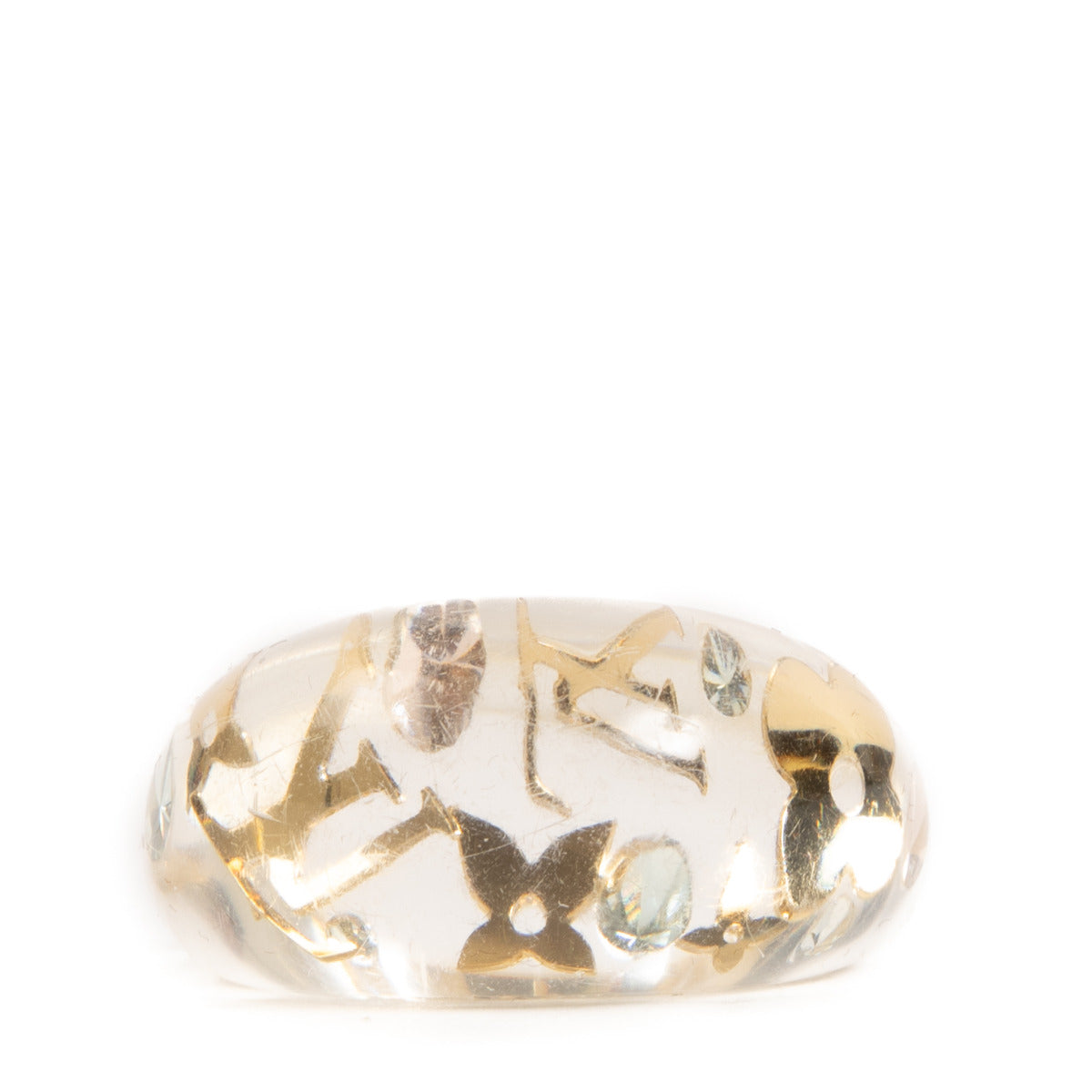 Bague Louis Vuitton Monogram Inclusion en résine transparente - Taille L