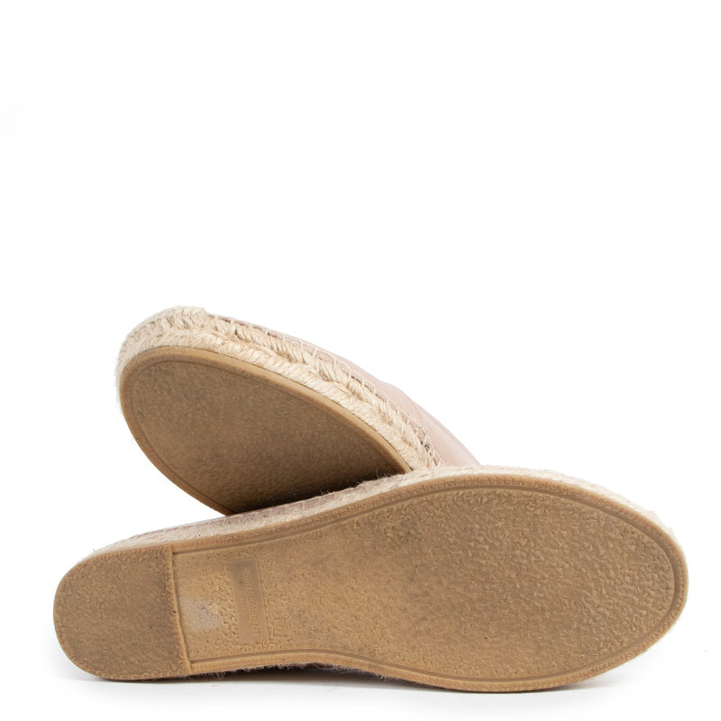 Saint Laurent Nude Monogram Lambskin Espadrilles
