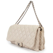 Buy an authentic second hand Chanel Grey Lambskin Quilted 3 Flap Bag in very good condition at Labellov