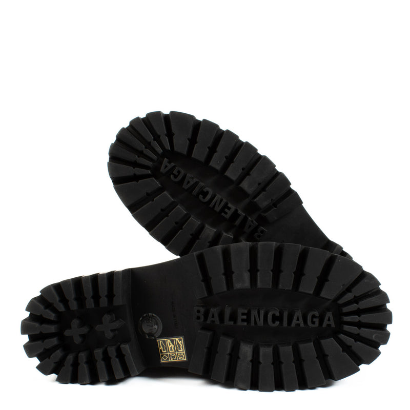 Balenciaga Black Croc Embossed Strike Boots