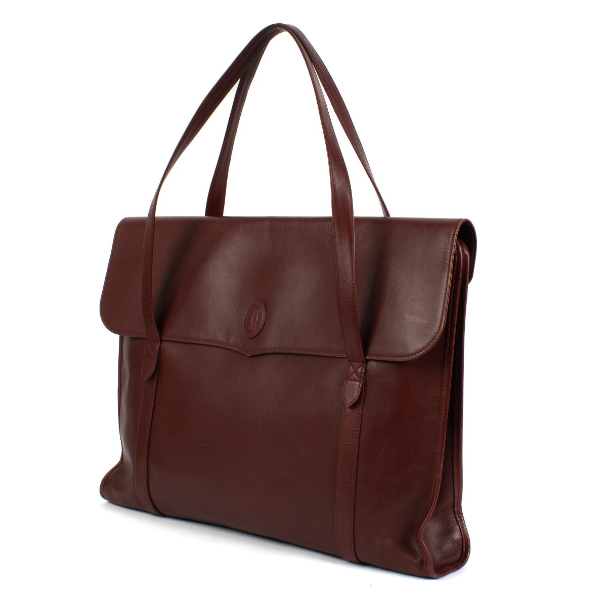Shop safe online at Labellov in Antwerp, Brussels and Knokke this 100% authentic second hand Cartier Burgundy Vintage Tote Bag
