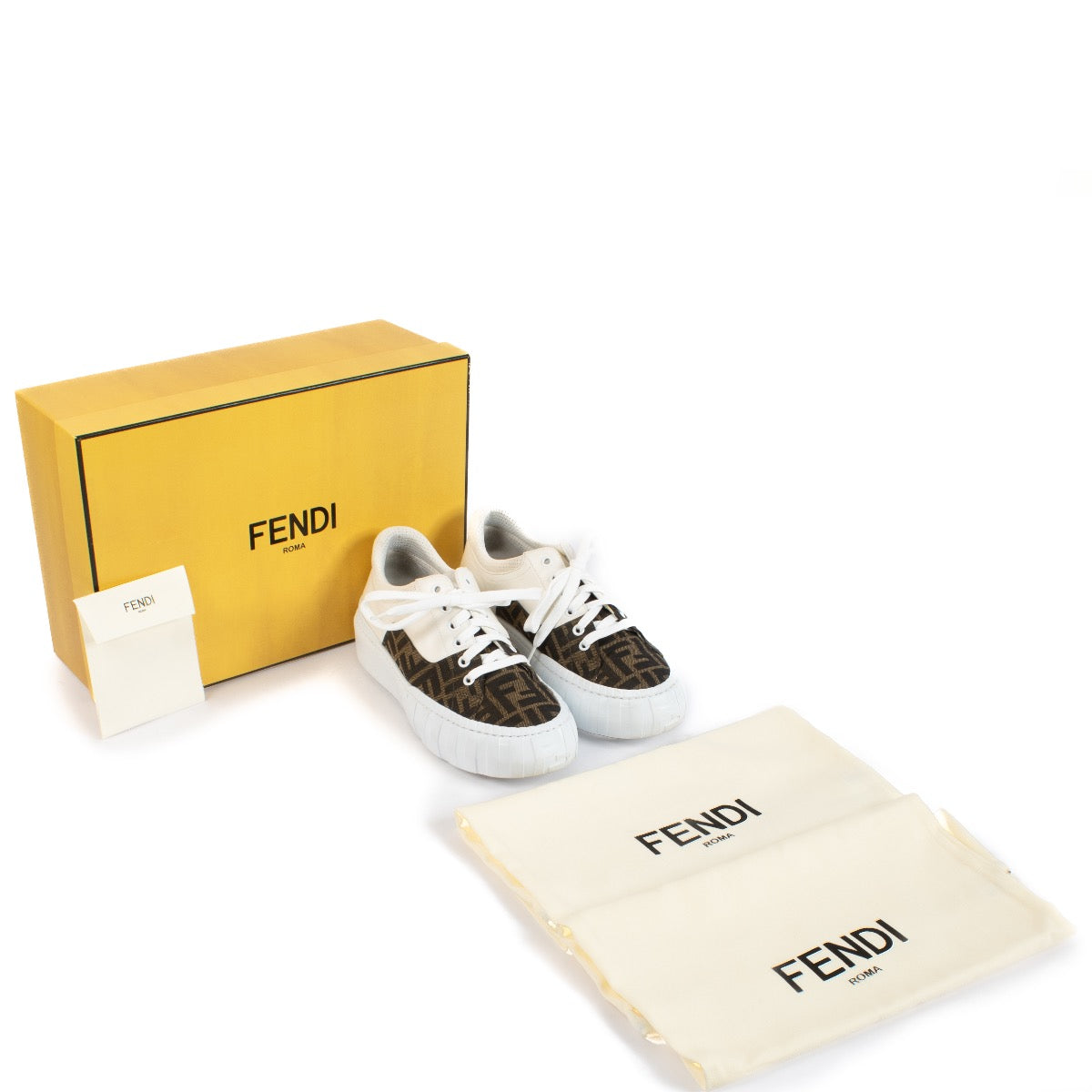 shop 100% authentic second hand Fendi White FF Sneakers - Size 38 on Labellov.com