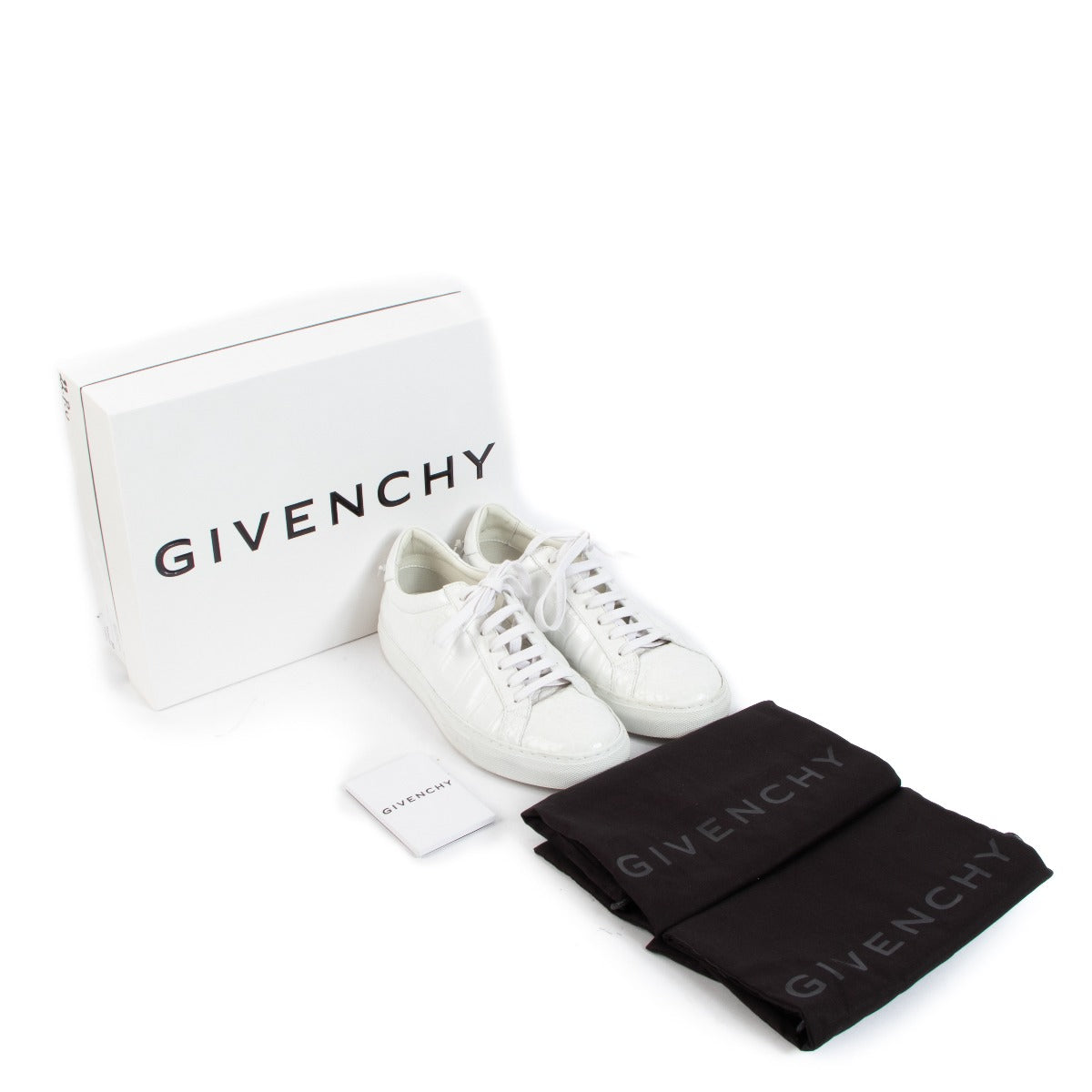 Givenchy Urban Street White Croc-Embossed Sneakers