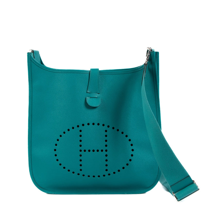 Hermès Evelyne III 33 Bleu Paon Epsom