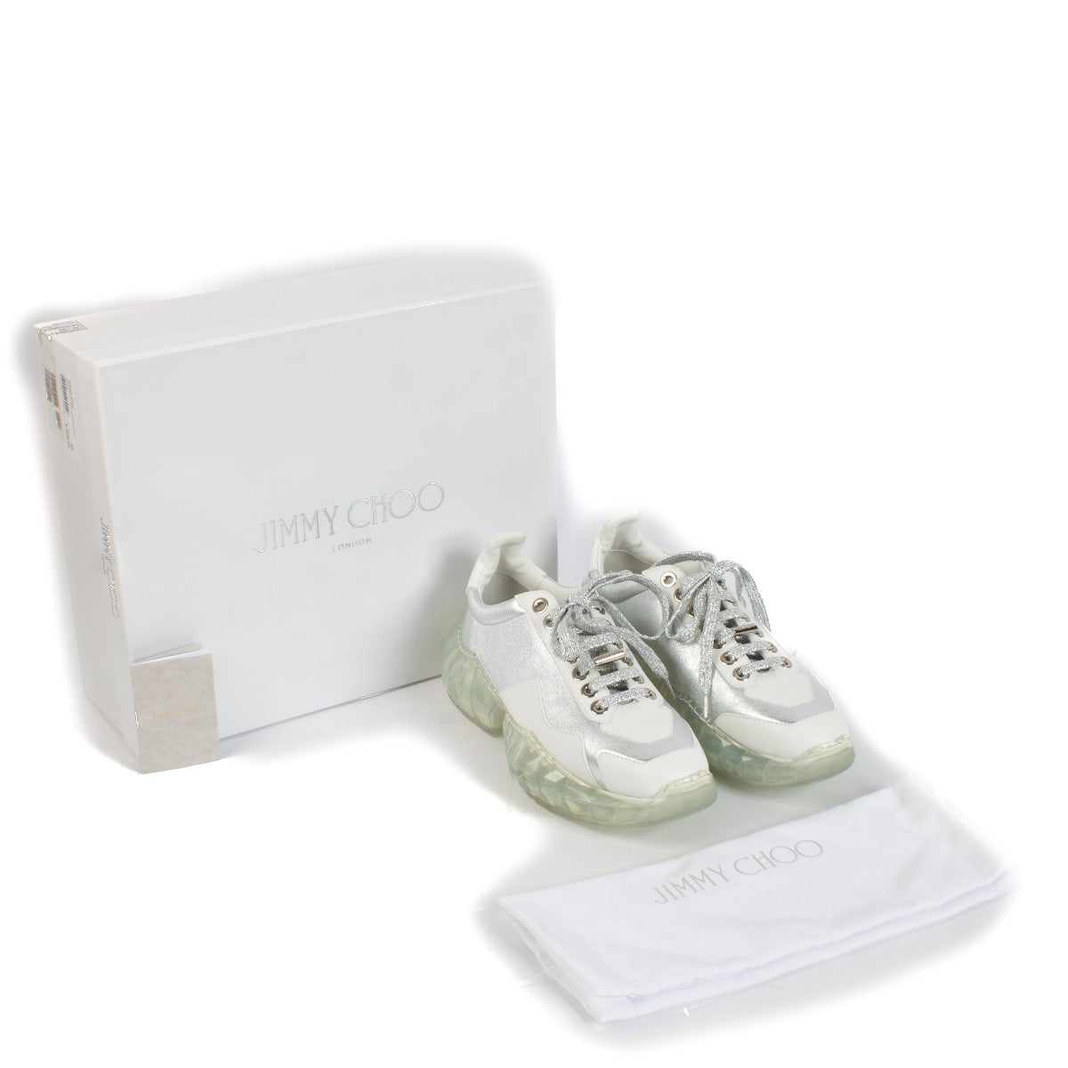 shop 100% authentic second hand Jimmy Choo White Diamond Sneakers - Size 39 on Labellov.com