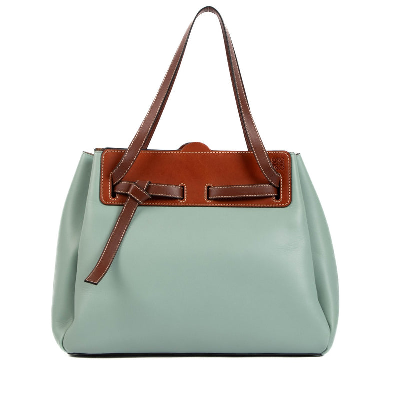 Shop 100% authentic second-hand Loewe Blue Leather Lazo Tote Brown on Labellov.com