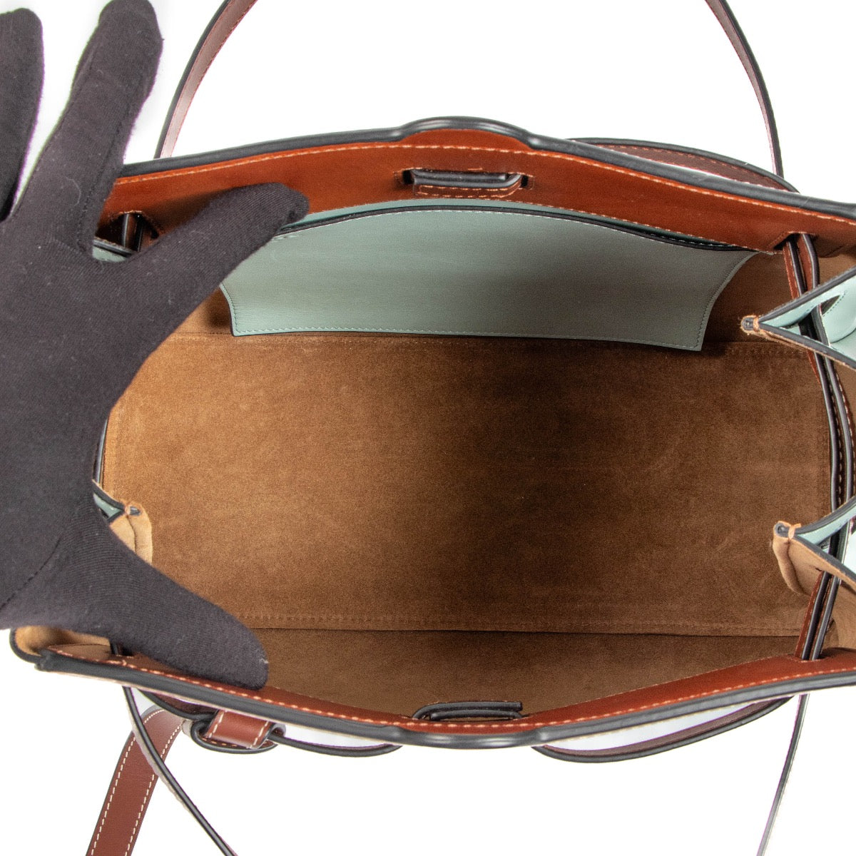 Shop 100% authentic second-hand Loewe Blue Leather Lazo Tote Brown on Labellov.com