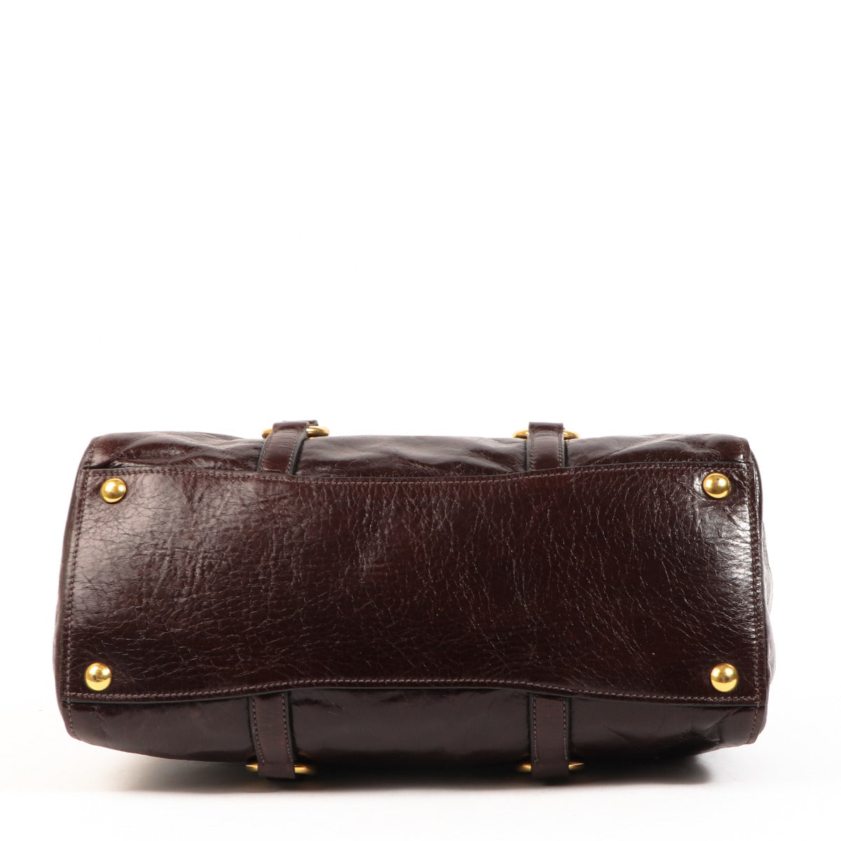 Sac cabas Miu Miu Vitello Lux marron foncé