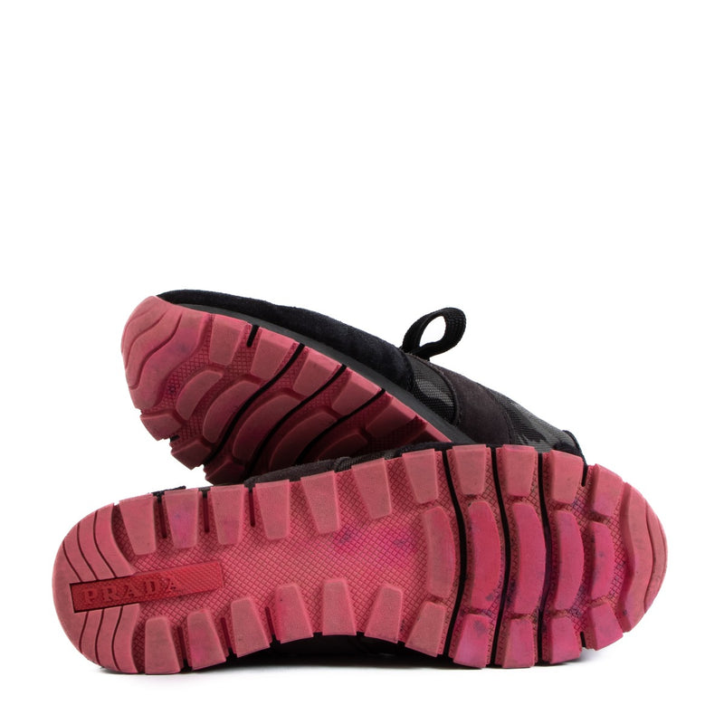 Prada Camouflage Zwart/Roze Sneakers - Maat 38 1/2