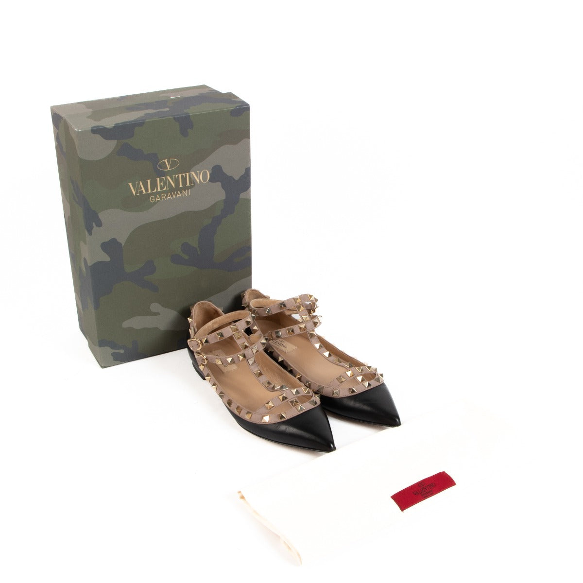 Valentino Garavani Rockstud Cage Ballerina Flats