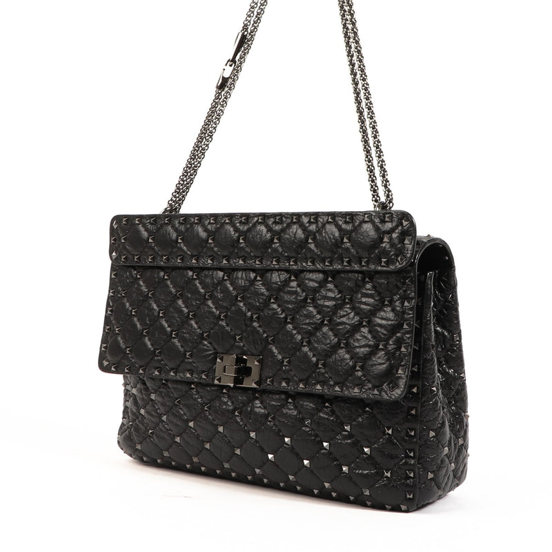 Valentino Garavani Large Rockstud Spike Aged Calfskin