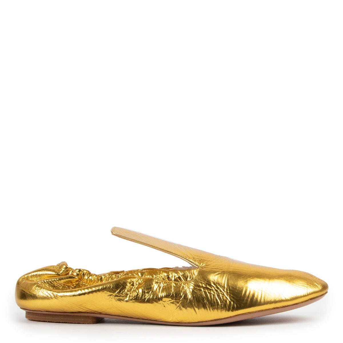 Buy an authentic pair of second hand Dries Van Noten Gold Loafers size 40,5 at Labellov