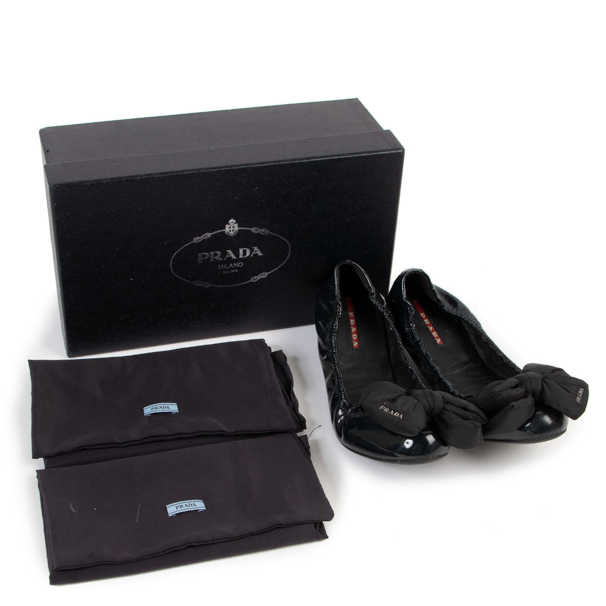 Dark green Prada ballerinas