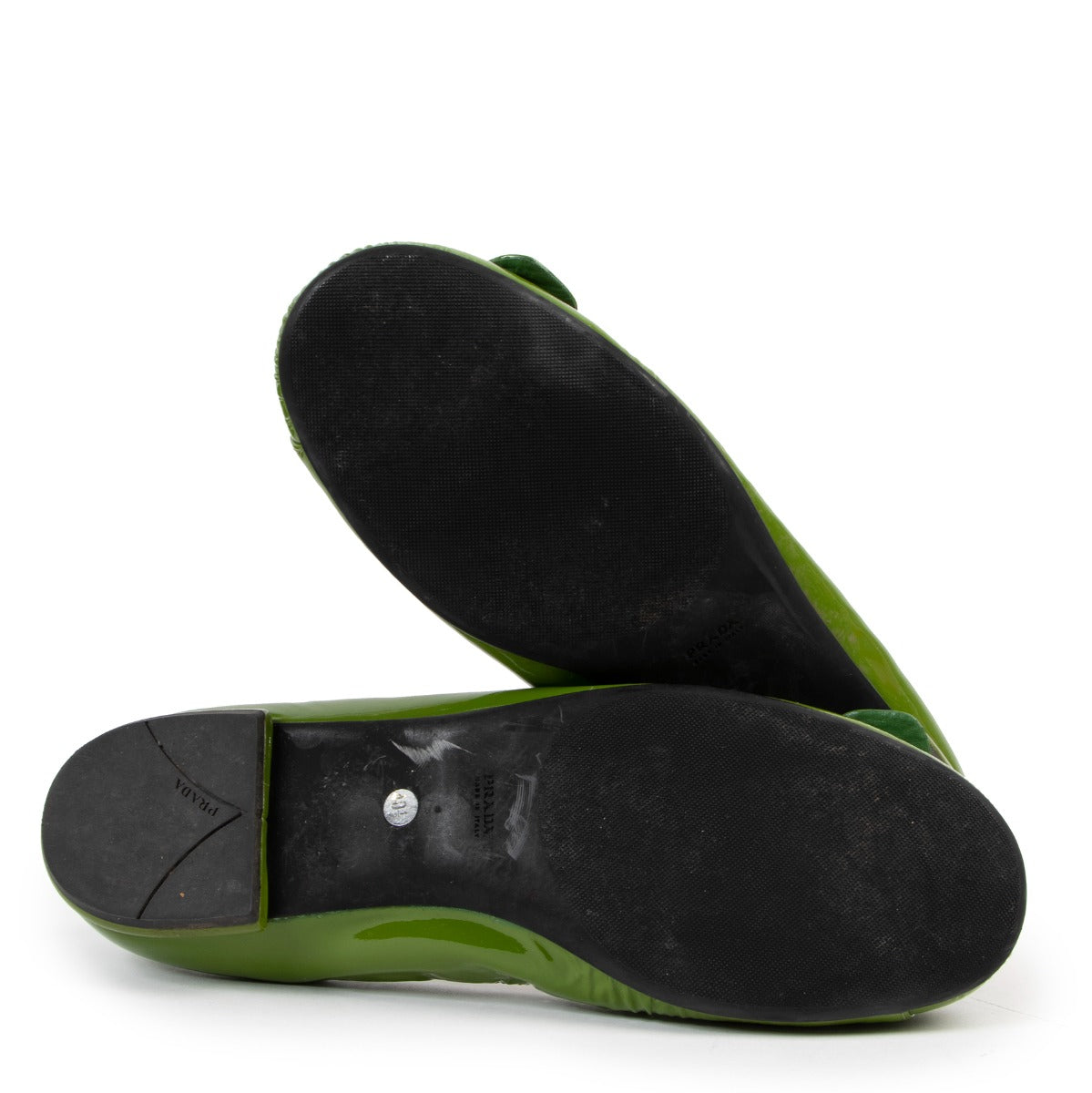 Green Prada Ballerina's in very good condition