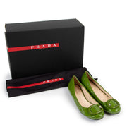 Ballerina's in green patent leather