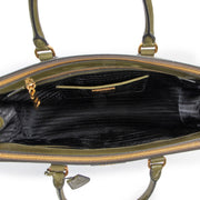 Shop safe online Prada Green Galleria Fum top handle bag, Prada bag in very good condition, Green Prada top handle bag in very good condition.