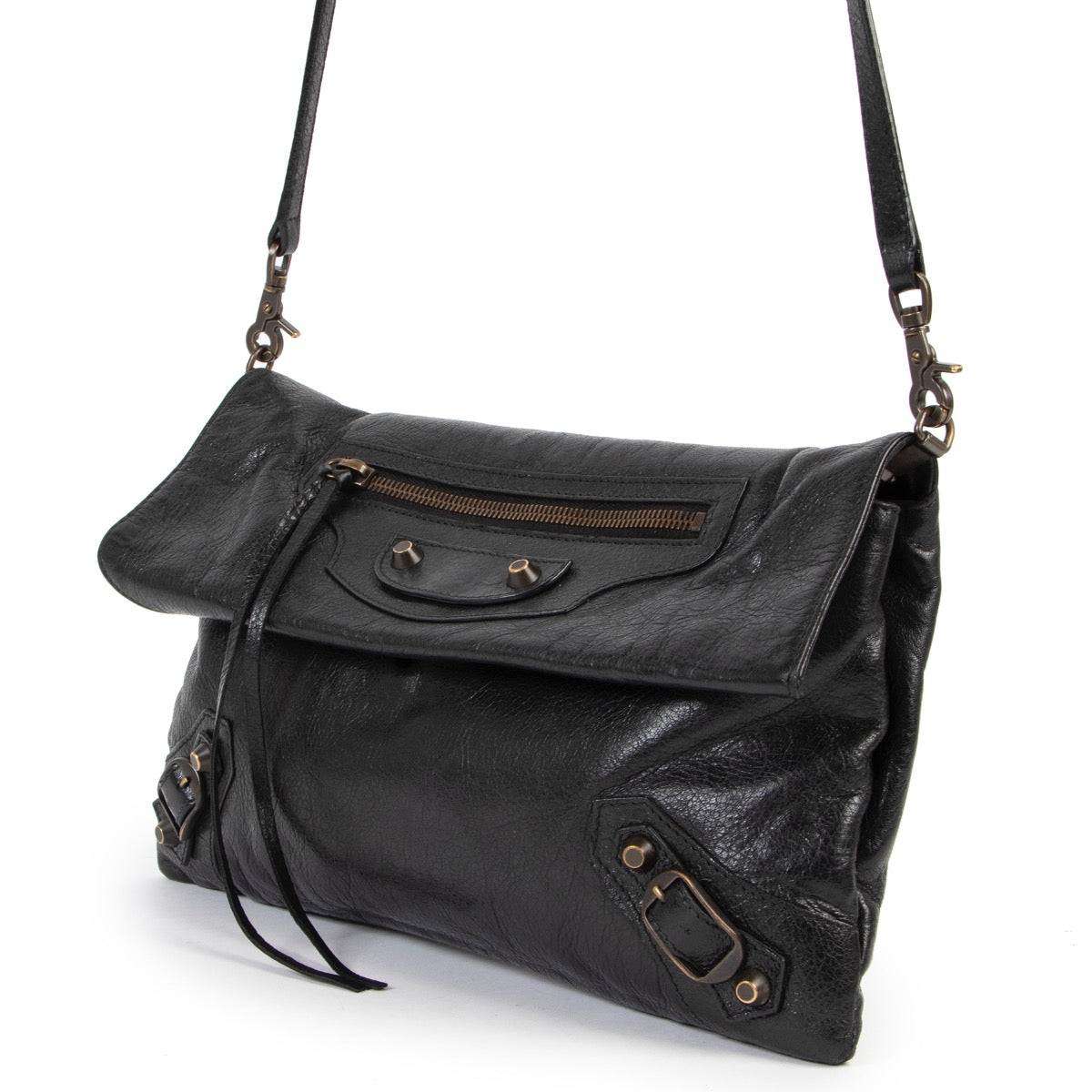 Buy an authentic second hand Balenciaga Envelope Black Clutch at Labellov