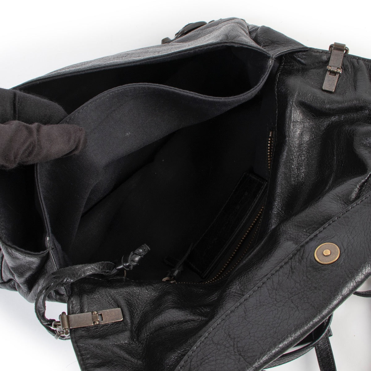 Buy an authentic second hand Balenciaga Envelope Black Clutch at Labellov