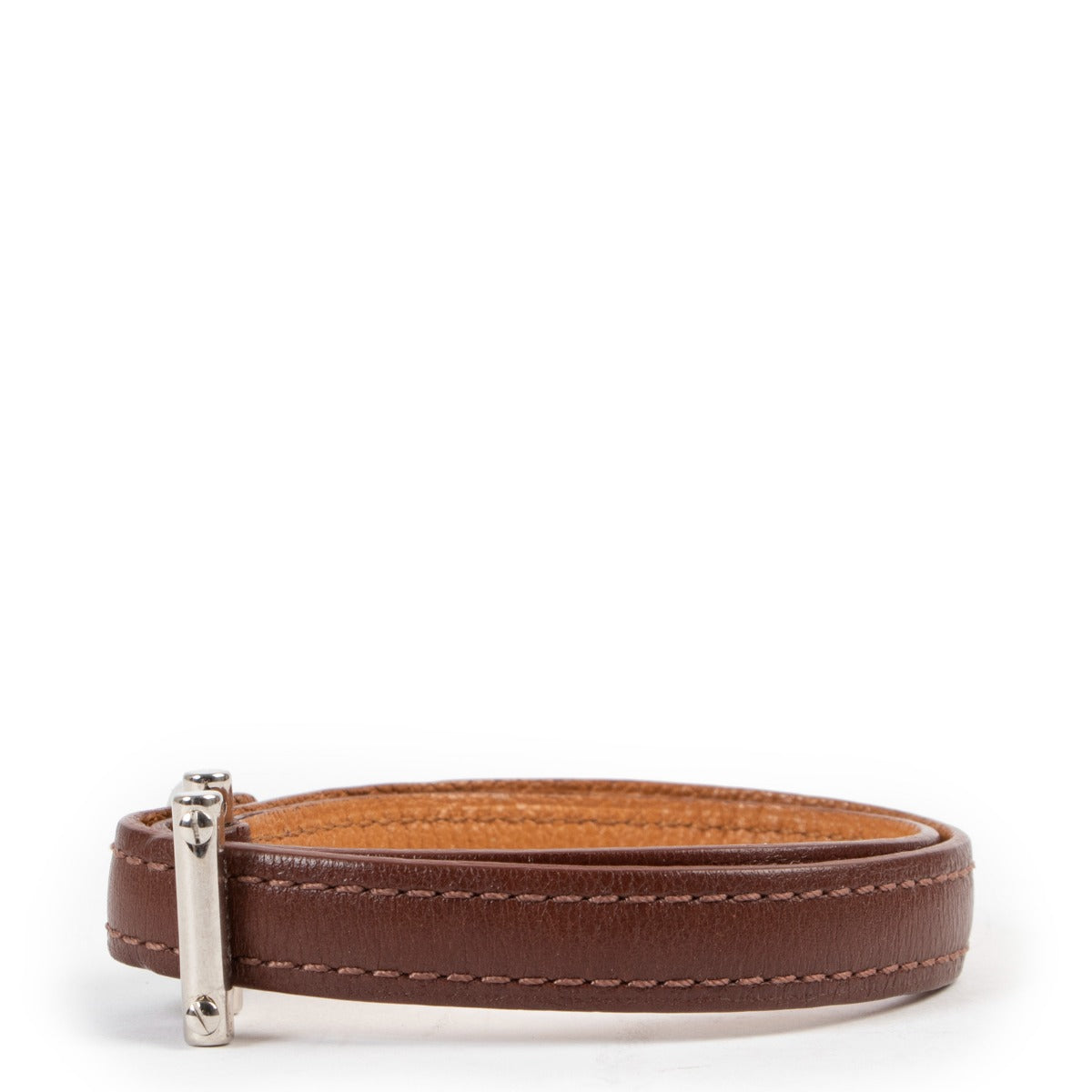 Delvaux Brown Leather Bracelet Buy this must-have here safely!