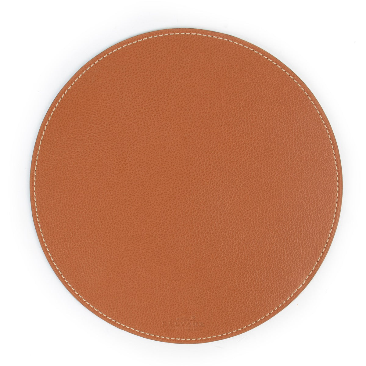 Delvaux Cognac Lederen Ronde Muismat