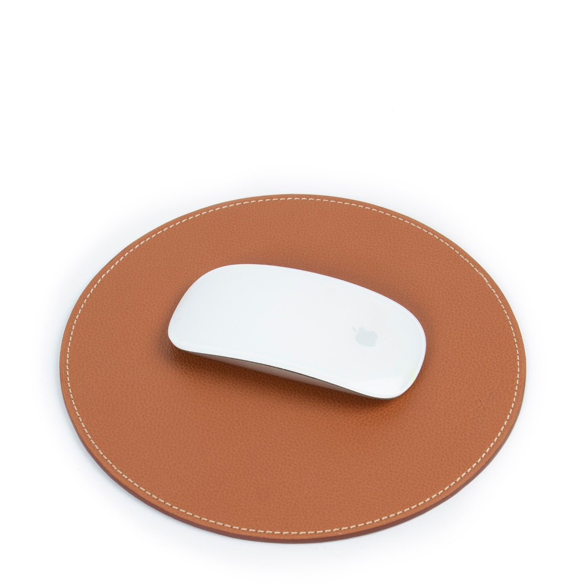 Delvaux Cognac Lederen Ronde Muismat