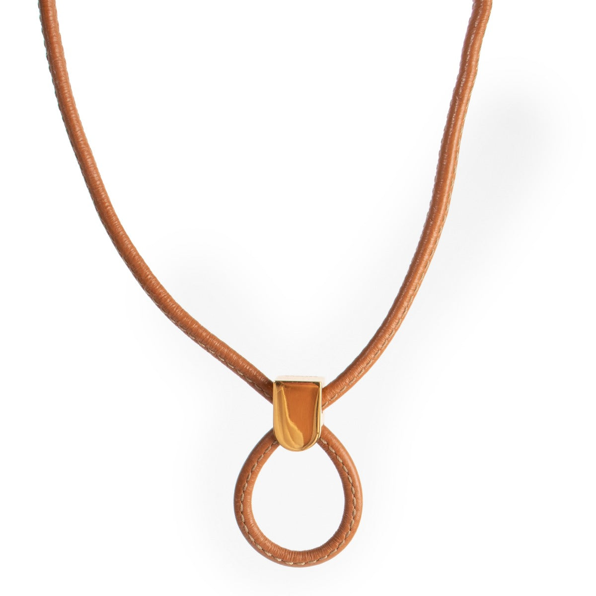Cognac Delvaux necklace in good condition.