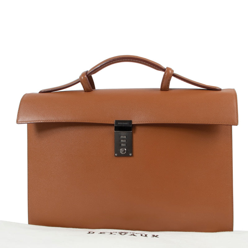 Delvaux Camel Briefcase