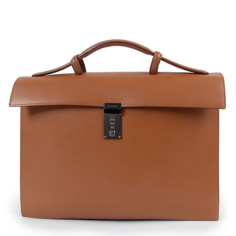 Delvaux Cognac Meesage Leren Aktetas