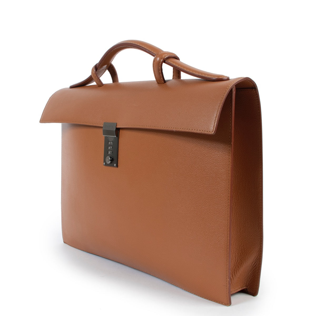 shop Delvaux Camel Briefcase
