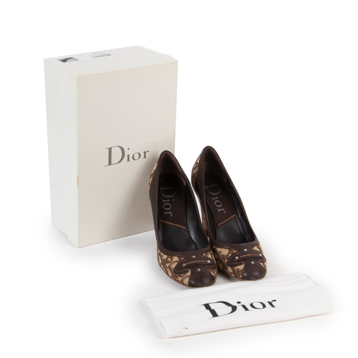 Christian Dior Burgundy Oblique Canvas Pumps - size 37,5