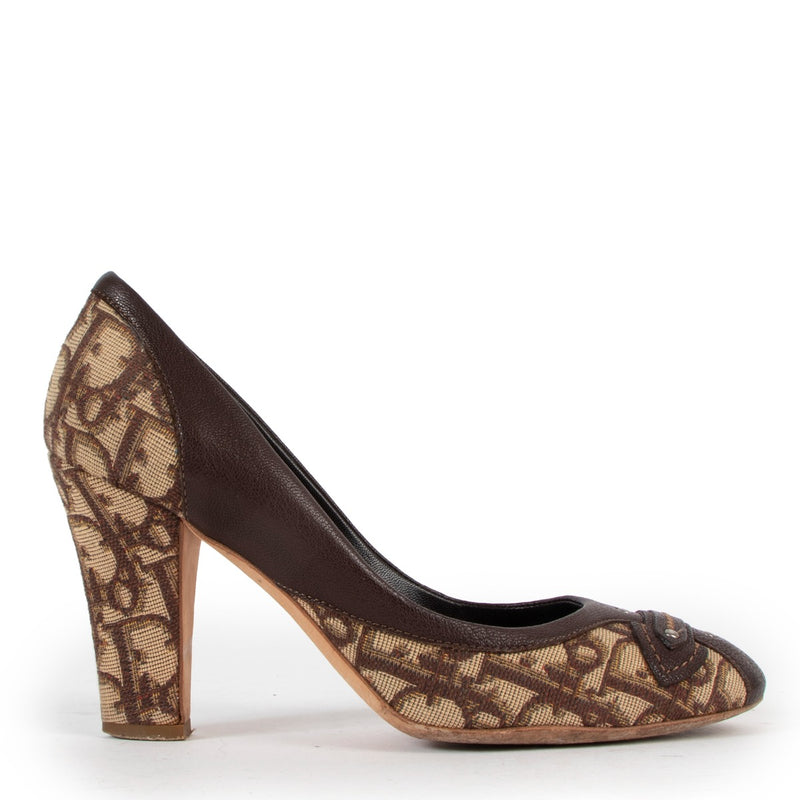Christian Dior Burgundy Oblique Canvas Pumps - size 37,5