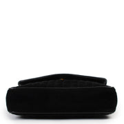 Shop safe online at Labellov in Antwerp this 100% authentic second hand Celine Vintage Black Triomphe Velour Shoulder Bag