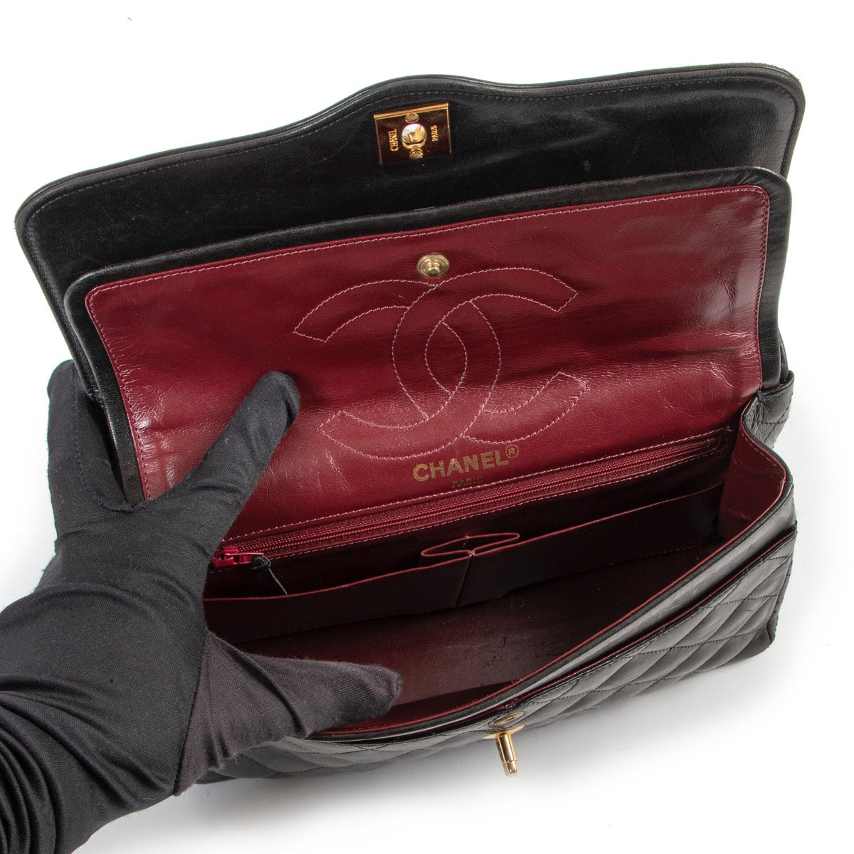 Buy an authentic second Chanel Vintage Brown Medium Classic Flap Bag at Labellov