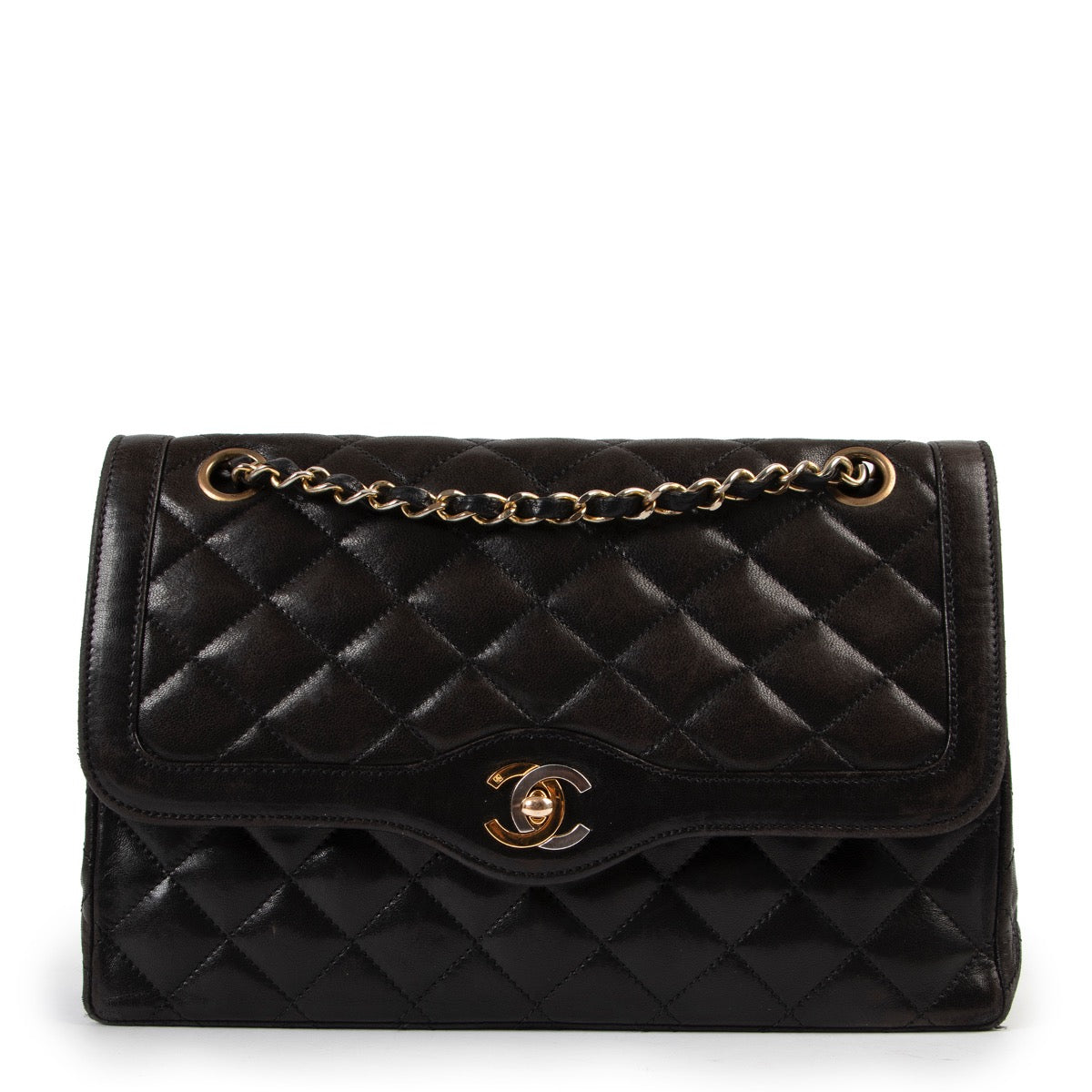 Buy an authentic second Chanel Vintage Brown Medium Classic Flap Bag at Labellov