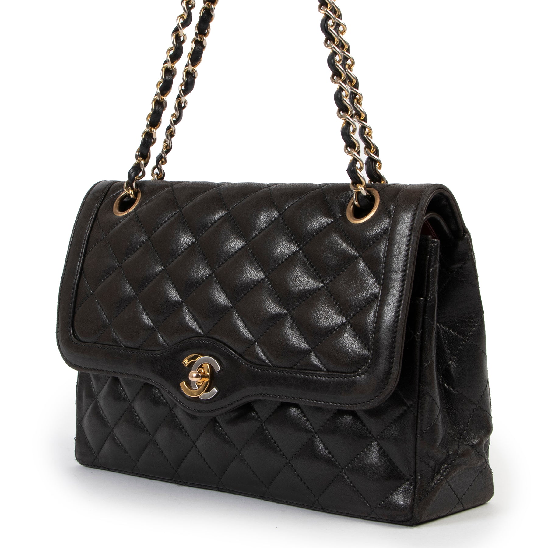 Buy an authentic second Chanel Vintage Brown Medium Classic Flap Bag at Labellov