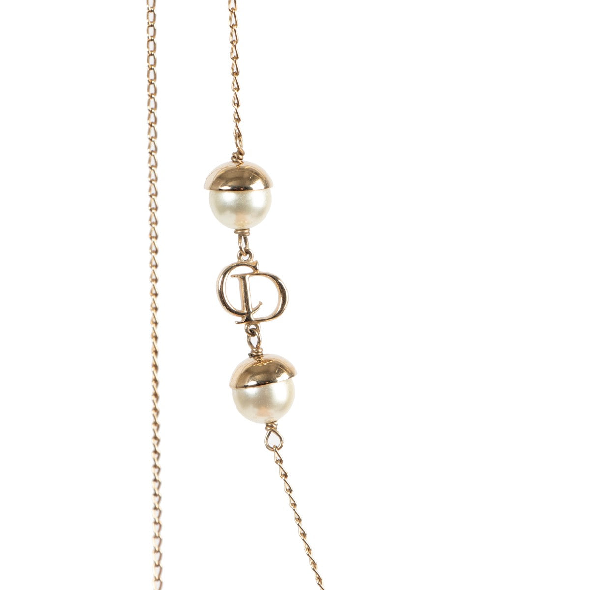 Shop safe online at Labellov 100% authentic second hand Christian Dior Faux Pearl Gold Tone Necklace