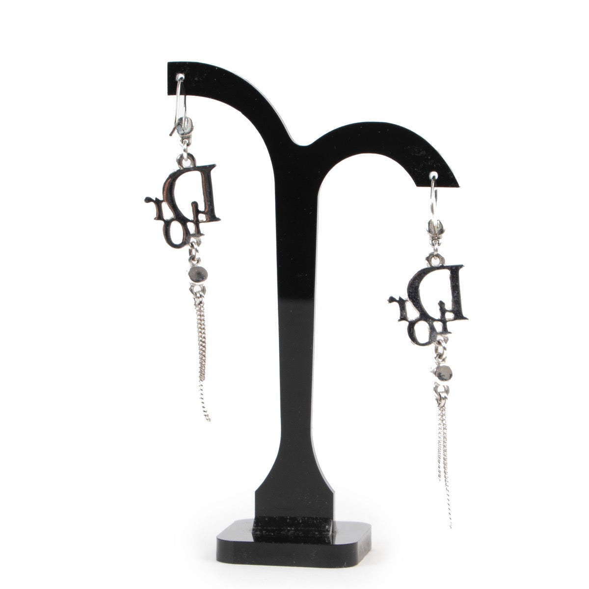 Buy an authentic pair of second hand Dior Ultradior Faux Pearl Gold Half Hoop Earrings at Labellov