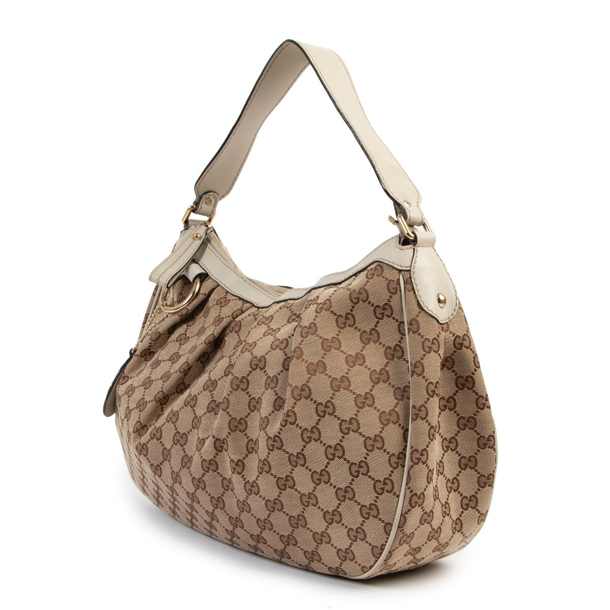 Shop safe online at Labellov in Antwerp this 100% authentic second hand Gucci Monogram Canvas Shoulder Bag
