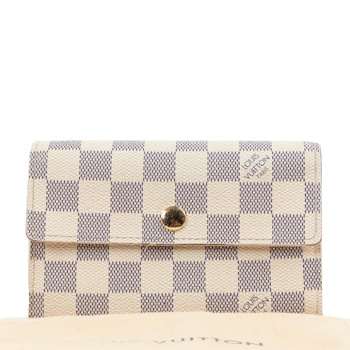 Buy an authentic second hand Louis Vuitton White Alexandra Damier Azur Leather Wallet at Labellov