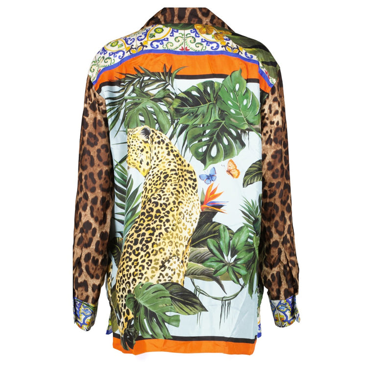 Shop safe online at Labellov in Antwerp, Brussels and Knokke this 100% authentic second hand Dolce & Gabbana Multicolor Zebra and Leopard Silk Top - Size 36