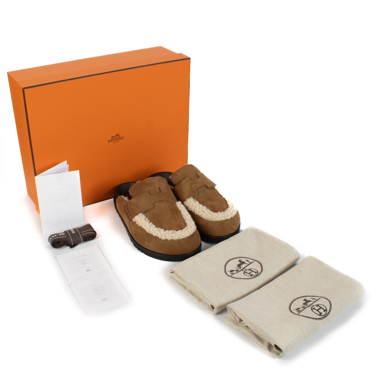 Shop 100% authentic Hermès Camel Suède Go Mules Flats - Size 37,5 at Labellov.com.