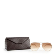 Gucci White Aviator Sunglasses
