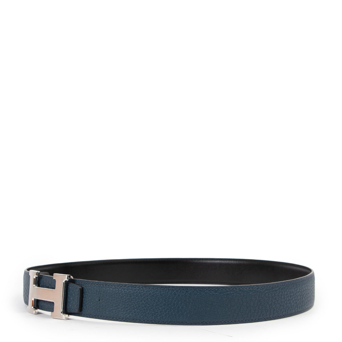 Buy an authentic second hand Hermès Constance Belt Buckle 38mm Togo Noir/Blue de Prusse at Labellov