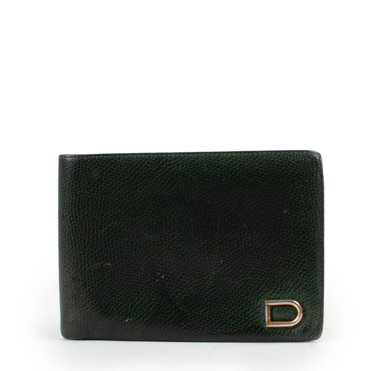Shop safe online at Labellov in Antwerp this 100% authentic second hand Delvaux Green Leather Flap Wallet