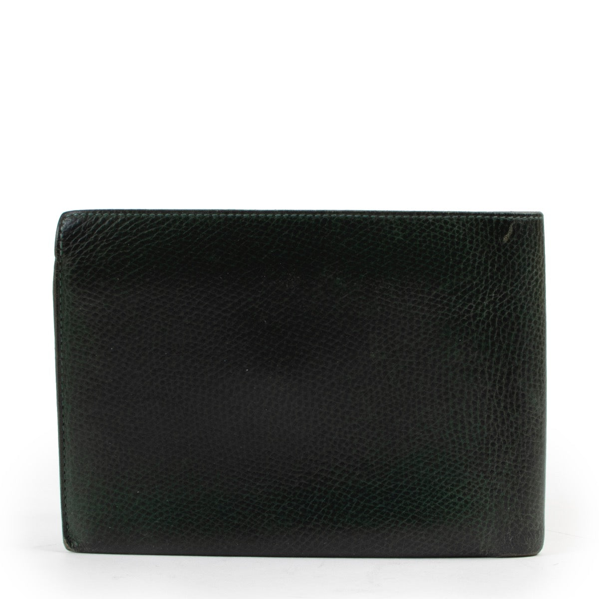 Shop safe online at Labellov in Antwerp this 100% authentic second hand Delvaux Green Leather Flap Wallet