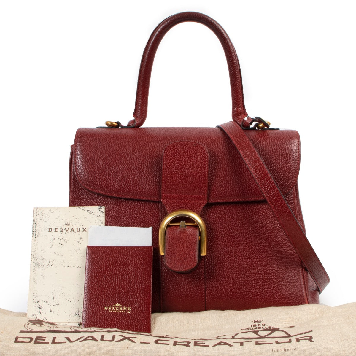 Buy an authentic second hand Delvaux Brillant Burgundy MM at Labellov