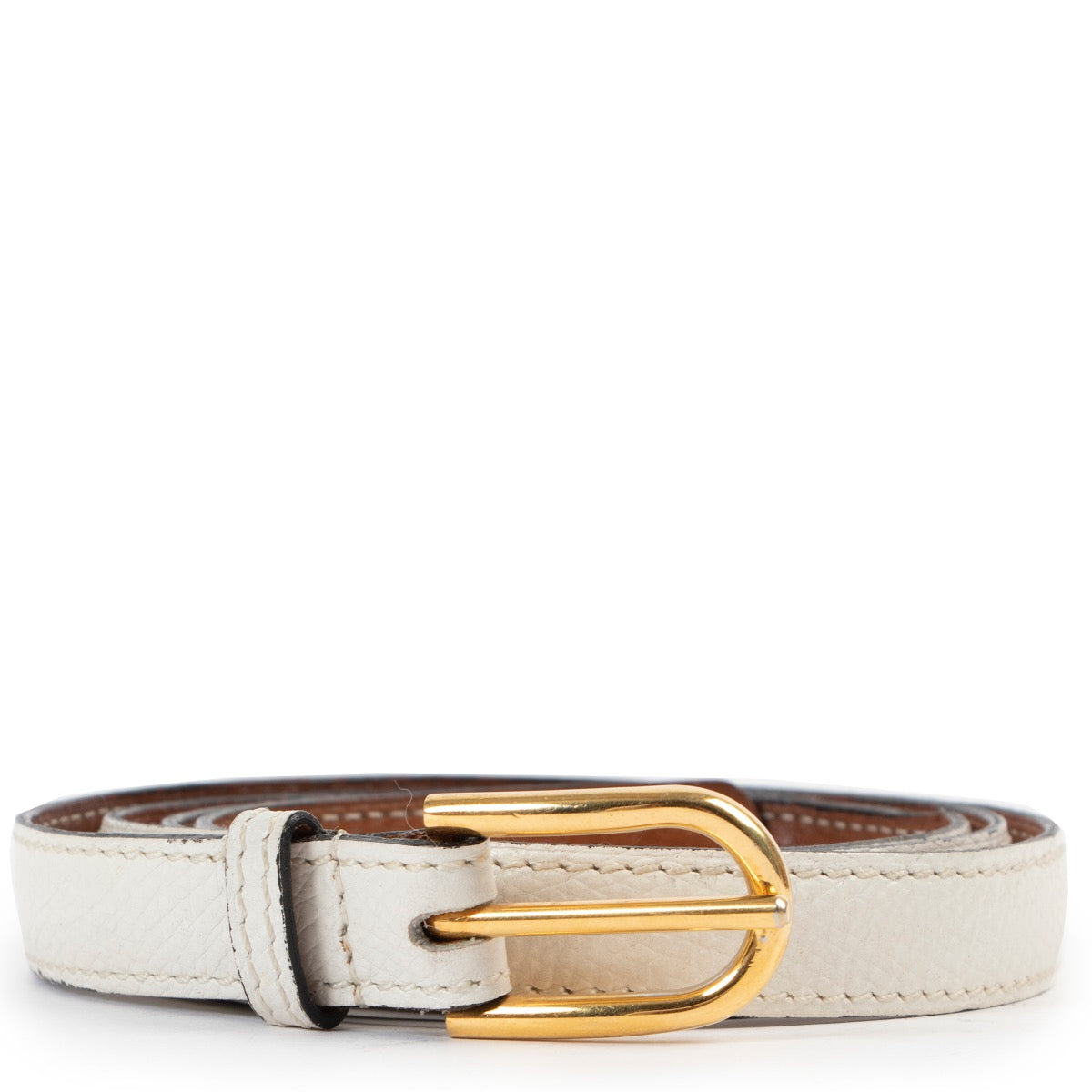 Shop safe online at Labellov in Antwerp this 100% authentic second hand Delvaux White Belt - Size 85