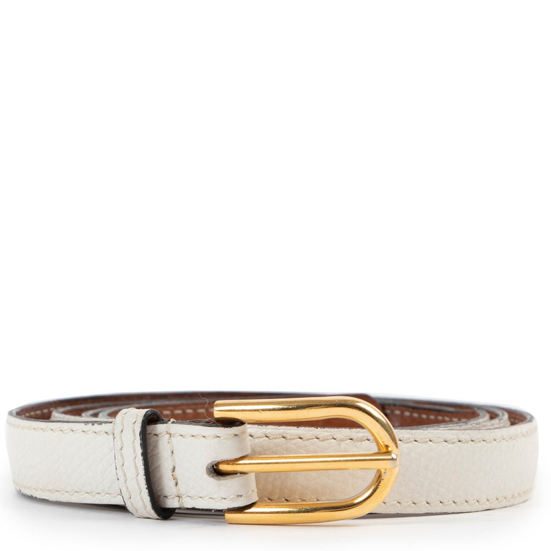 Shop safe online at Labellov in Antwerp this 100% authentic second hand Delvaux White Belt - Size 85