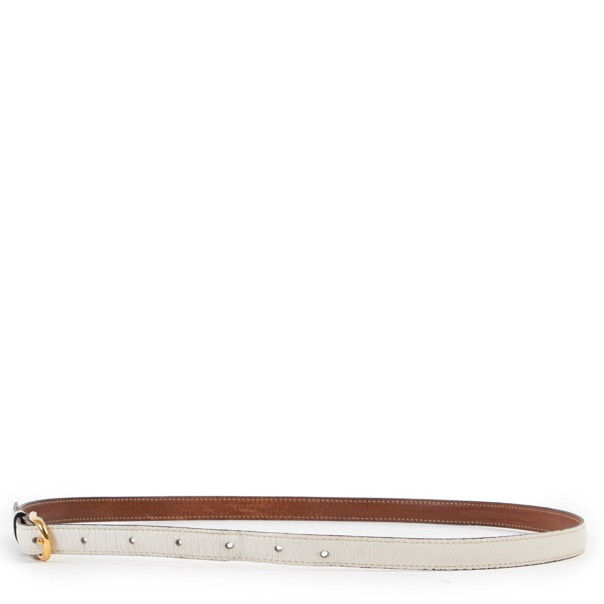 Shop safe online at Labellov in Antwerp this 100% authentic second hand Delvaux White Belt - Size 85