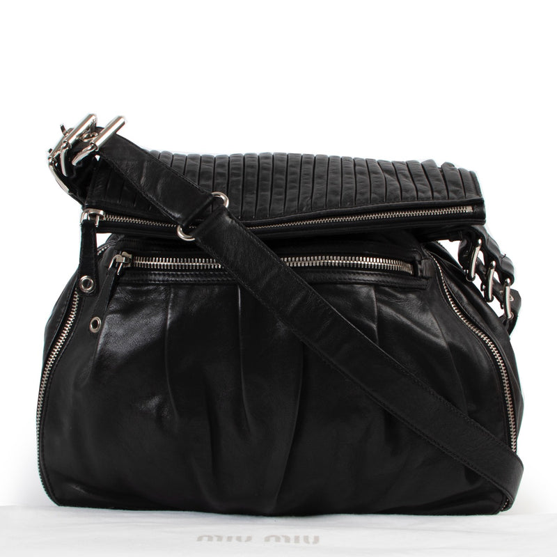 Shop safe online black Miu Miu crossbody bag in very good condition, Black Miu Miu bag in very good condition, Preloved Miu Miu bag in very good condition
